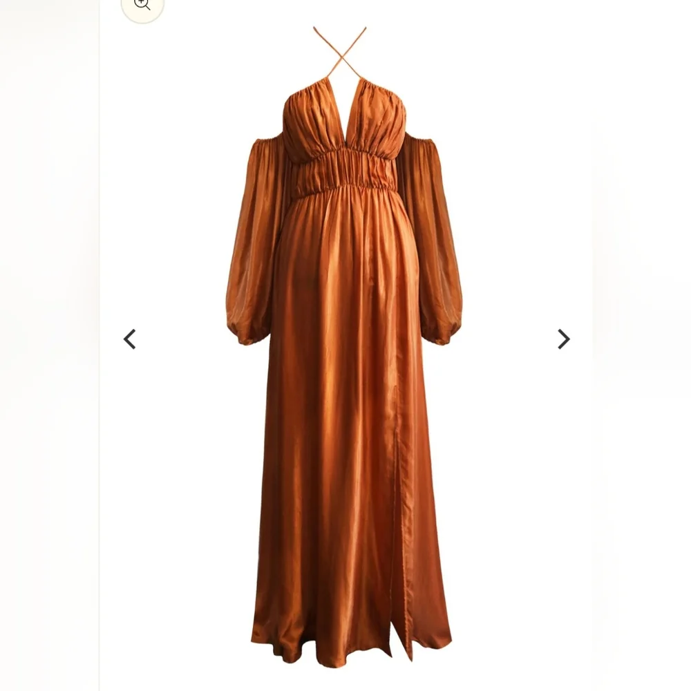 Krakatoa Terracotta Bemberg Maxi Dress - Picture 2 of 10